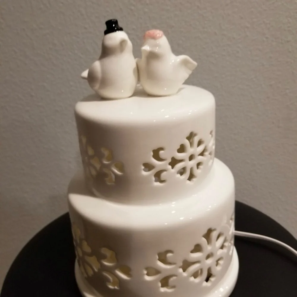 Ceramic Bird Cake Topper - White